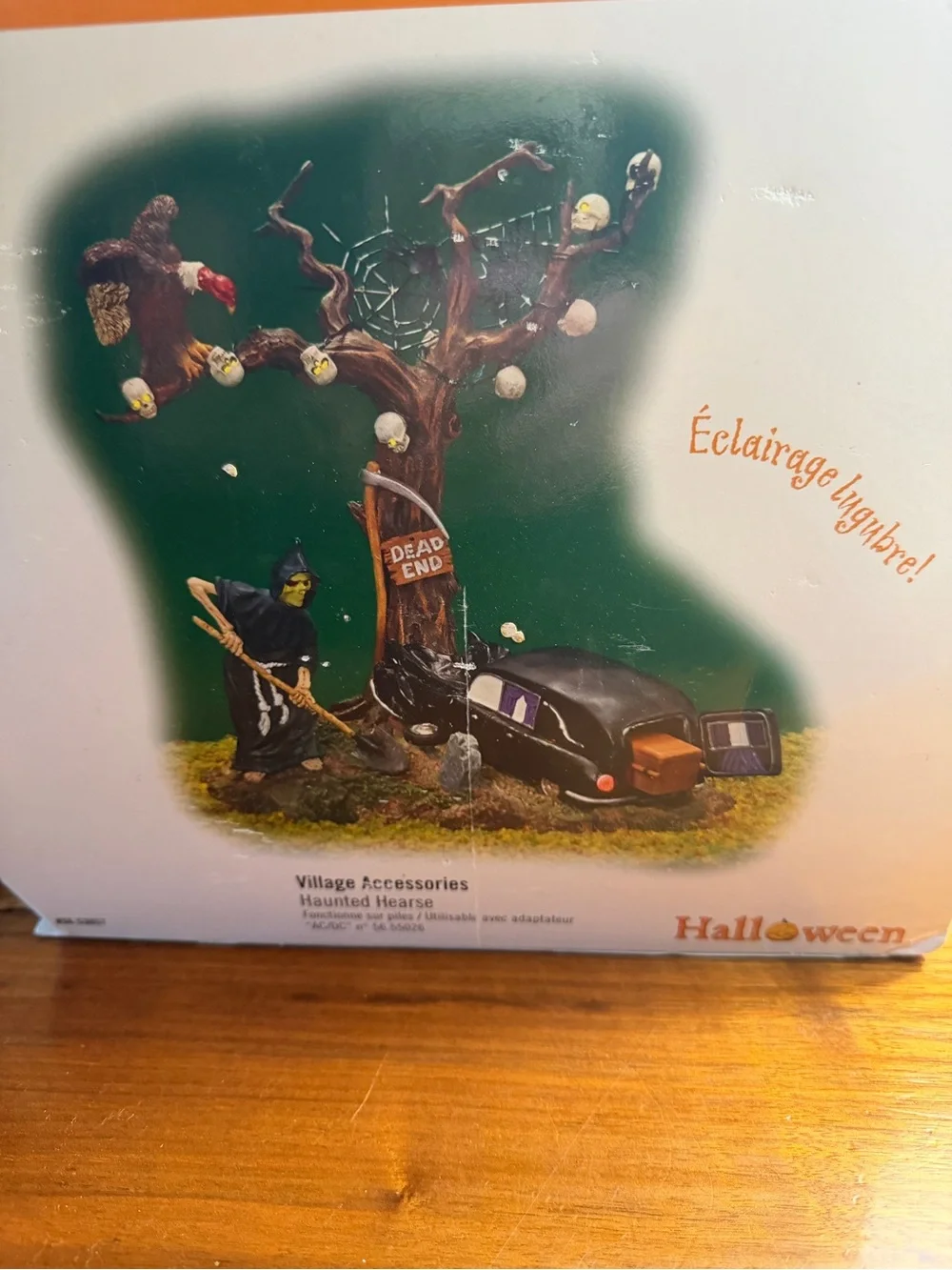 Retired Department 56 Halloween Grim Reaper Scene in Black, Brown, Green